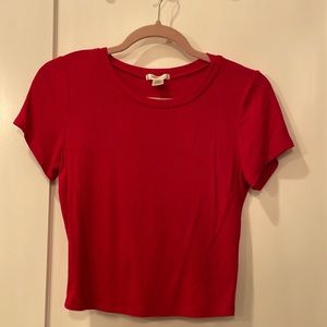 Red Crop top tee